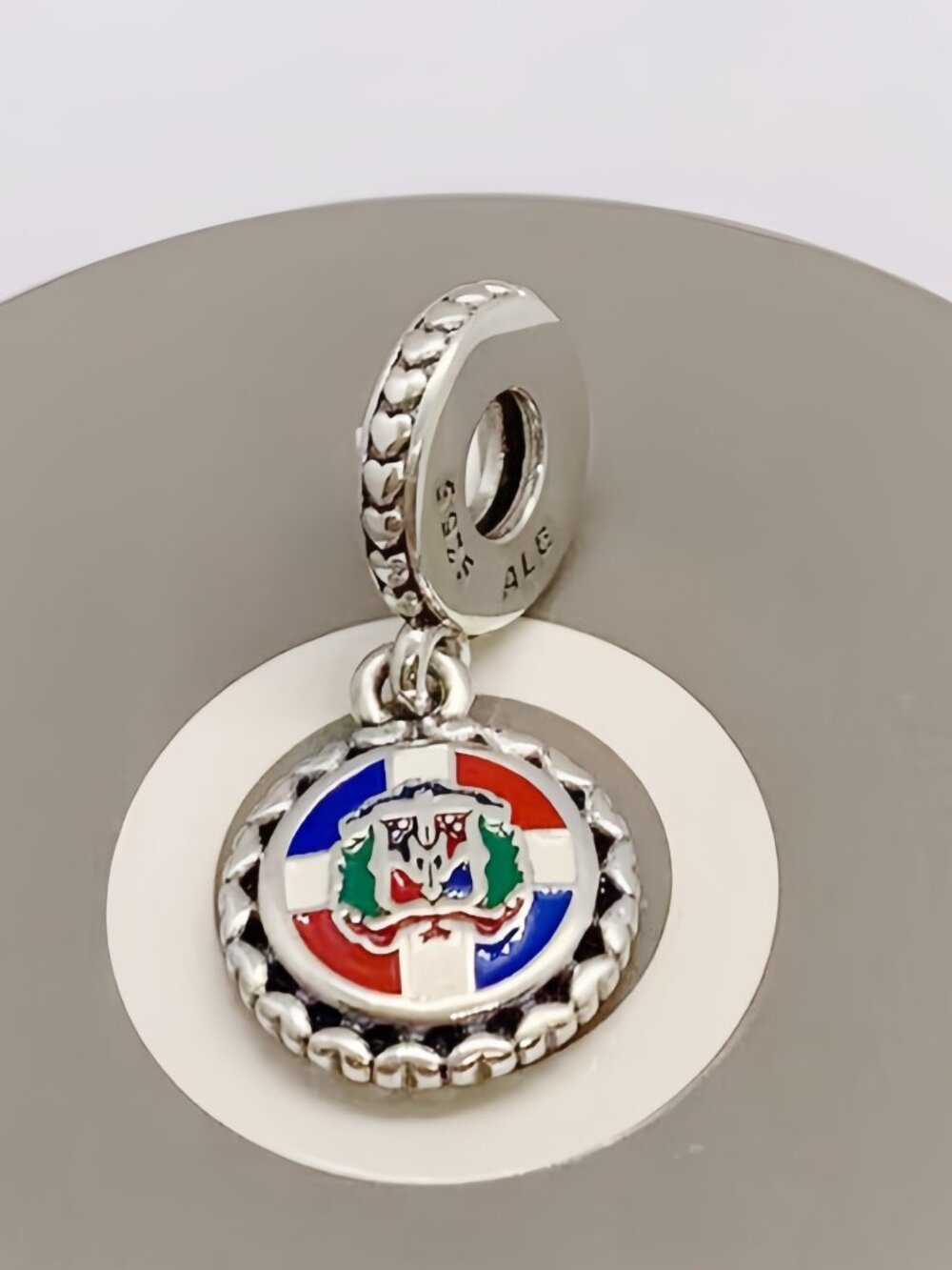 Pandora Dominican Republic Flag Charm Flag Bead Charm Travel Charm S925 Sterling